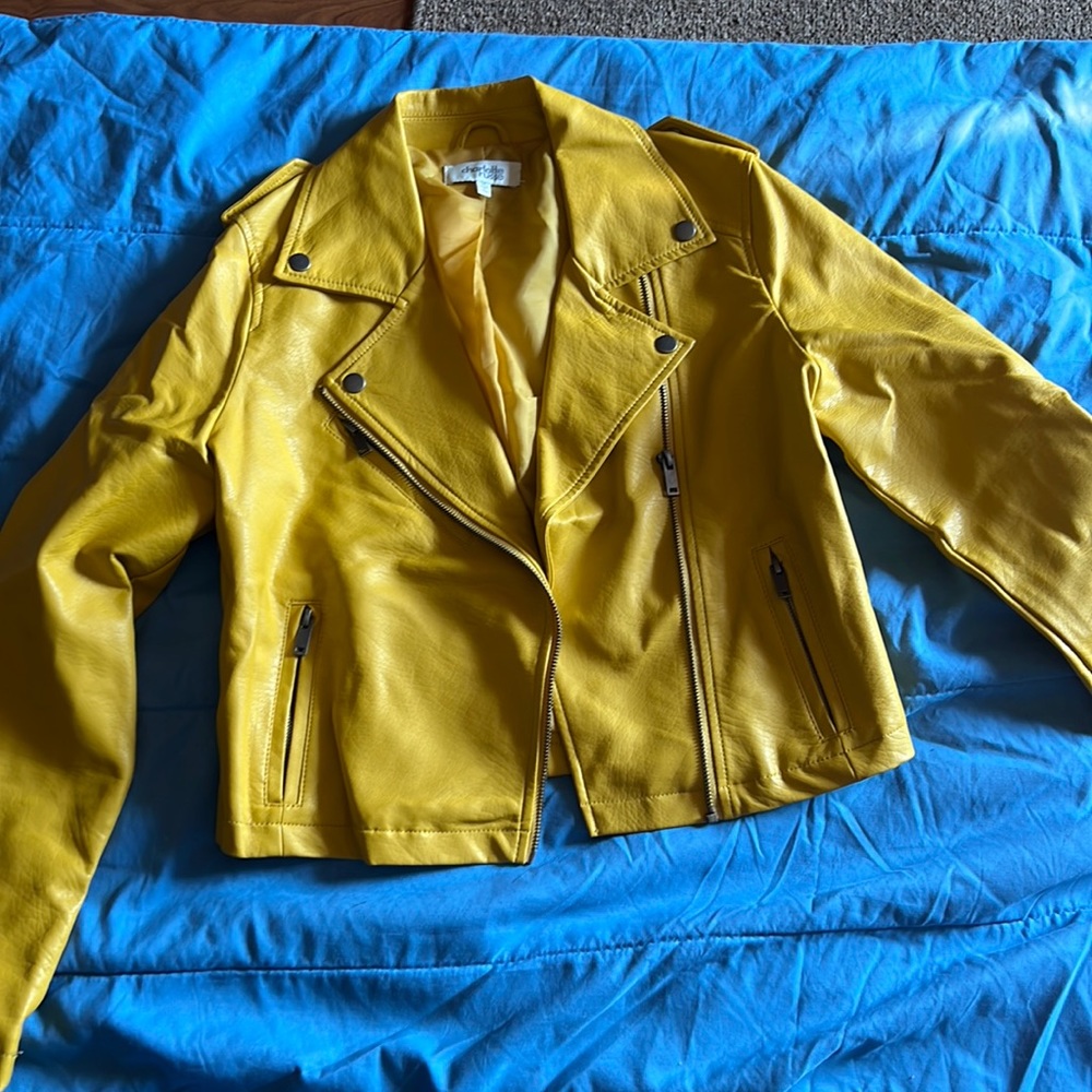 Faux leather moto jacket.